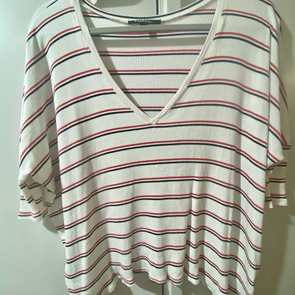 Lulus Striped 3/4 Length Shirt